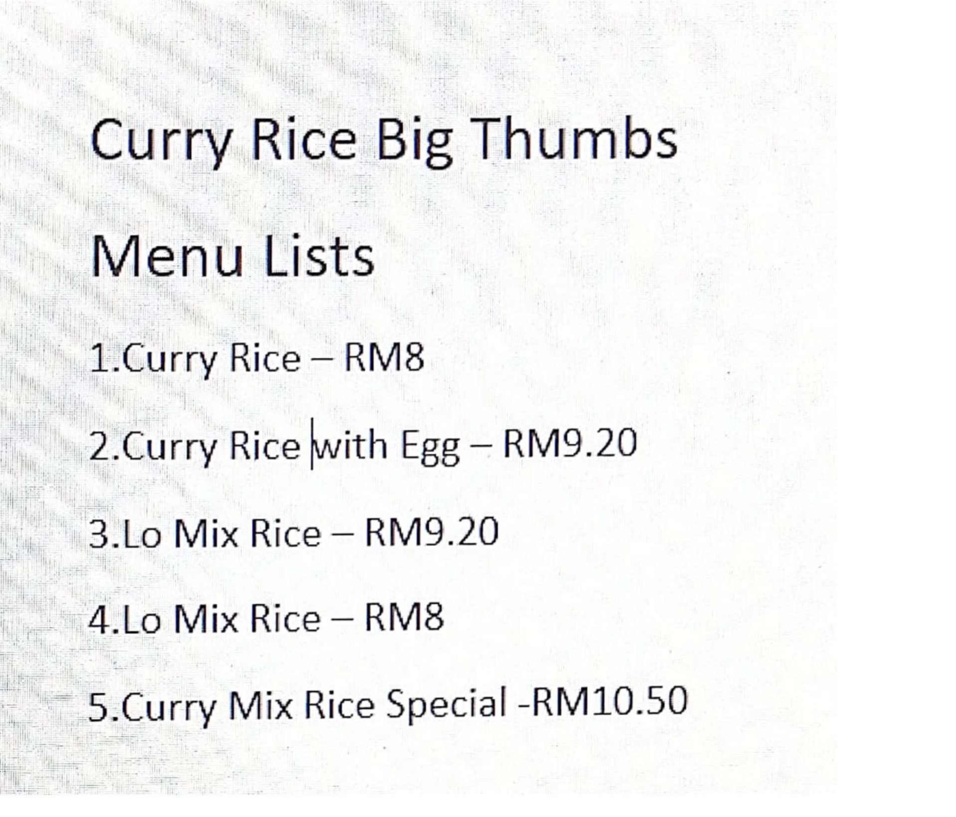 CURRY RICE BIG THUMBS